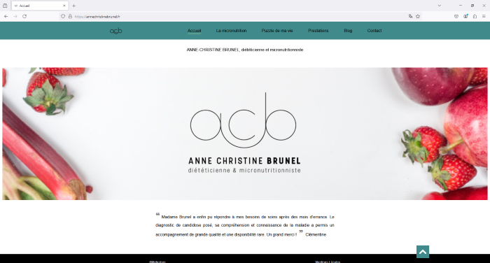 Capture du site Anne-Christine Brunel